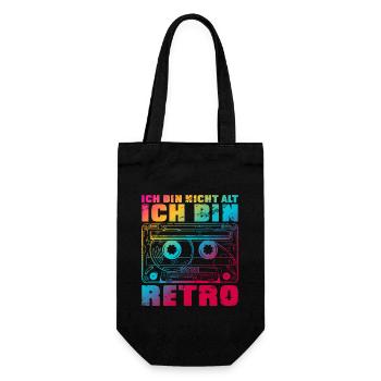 Ich bin nicht alt ich bin retro Bunt - Geschenkbeutel für Flaschen - Schwarz - Vorne