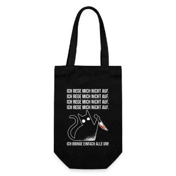 Ich Rege Mich Nicht Auf - Geschenkbeutel für Flaschen - Schwarz - Vorne