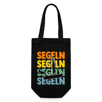 Segelboot Segler Segeln - Geschenkbeutel für Flaschen - Schwarz - Vorne