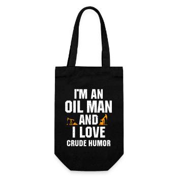 Lustiger Ölfeldarbeiter Bohrinsel Qoute - Geschenkbeutel für Flaschen - Schwarz - Vorne