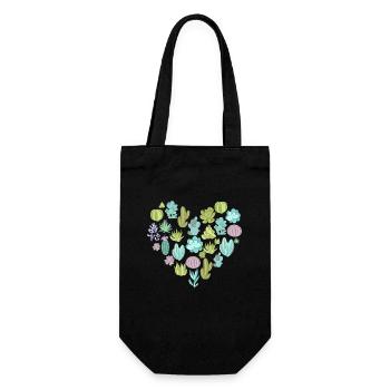 Succulent Cactus Succa Lover Heart Plant - Sac à bouteille - noir - Devant