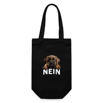 Statement Deutsche Bulldogge, Nö Fun, Einfach Nö, - Geschenkbeutel für Flaschen - Schwarz - Vorne