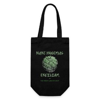 Nunc habemus endiviam lustiger Latein Spruch Küche - Geschenkbeutel für Flaschen - Schwarz - Vorne