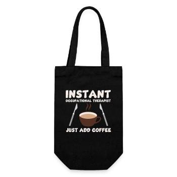 Funny occupational therapist and coffee lover - Gift Bag for Bottles - black - Front