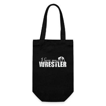 I Love my Wrestler Show Ring Fight Stunt - Gift Bag for Bottles - black - Front