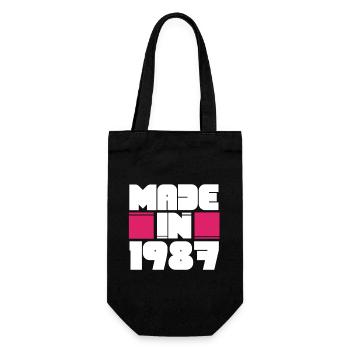 Made In 1987 Awesome Retro Birthday Vintage Born - Gift Bag for Bottles - black - Front