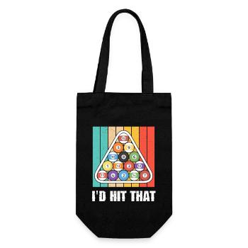 Drôle de joueur de billard Boules de billard Design vintage - Sac à bouteille - noir - Devant
