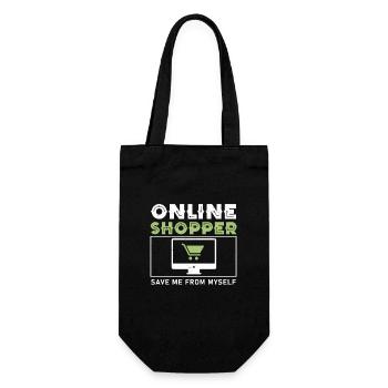 Drôle d’acheteur en ligne enregistrer devant moi - Sac à bouteille - noir - Devant