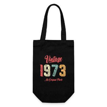 1973 Geburtstagsgeschenk Geboren 1973 Vintage Original - Geschenkbeutel für Flaschen - Schwarz - Vorne