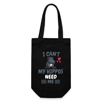I can't Africa Animal Hippo Gift Hippo Hippo - Gift Bag for Bottles - black - Front