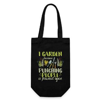 I garden because it's frowned upon, people - Gift Bag for Bottles - black - Front