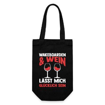 Wein Wakeboarder Wakeboard Wakeboarding - Geschenkbeutel für Flaschen - Schwarz - Vorne