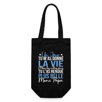 Un jour tu m'as donné la vie, Merci papa - Sac à bouteille - noir - Devant