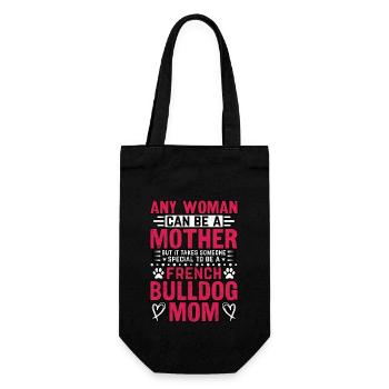 French Bulldog Mom - Geschenkbeutel für Flaschen - Schwarz - Vorne