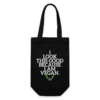 Veganer I Look This Good Because I Am Vegan Veggie - Gift Bag for Bottles - black - Front