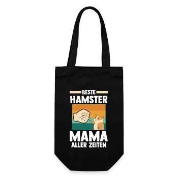 Nagetier HamsterbesitzerMutter Mama Hamster - Geschenkbeutel für Flaschen - Schwarz - Vorne