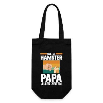 Nagetier Hamsterbesitzer Vater Papa Hamster - Geschenkbeutel für Flaschen - Schwarz - Vorne