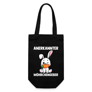 Nagetier Kaninchen Hase - Geschenkbeutel für Flaschen - Schwarz - Vorne