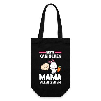 Nagetier Hase Mutter Mama Kaninchen - Geschenkbeutel für Flaschen - Schwarz - Vorne