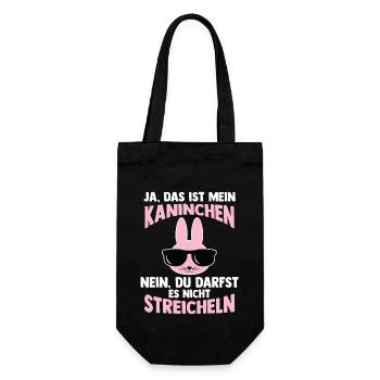 Nagetier Hase Kaninchen - Geschenkbeutel für Flaschen - Schwarz - Vorne