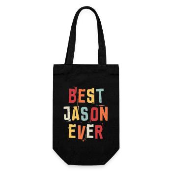 Bester Jason aller Zeiten Beliebte Retro-Geburtsnamen Jason - Geschenkbeutel für Flaschen - Schwarz - Vorne