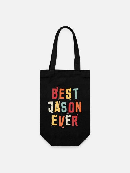 Bester Jason aller Zeiten Beliebte Retro-Geburtsnamen Jason - Geschenkbeutel für Flaschen - Schwarz