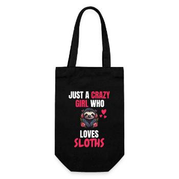 Crazy Girl Zoo Animal Gift Sloth - Gift Bag for Bottles - black - Front