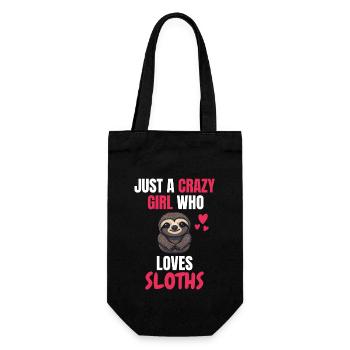 Crazy Girl Animal Funny Gift Paresseux - Sac à bouteille - noir - Devant
