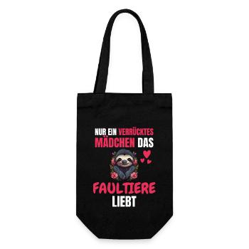 Faultier Liebhaber Mädchen Tier Geschenk Faultier - Geschenkbeutel für Flaschen - Schwarz - Vorne