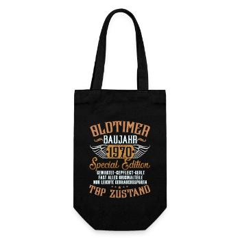 1970 Geburtsjahr Geburtstag Oldtimer Baujahr - Geschenkbeutel für Flaschen - Schwarz - Vorne
