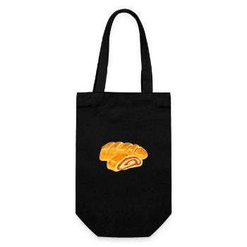 Drawing of a pizza Stromboli - Gift Bag for Bottles - black - Front