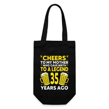 Hommes Bière Anniversaire Drôle 35 ans Amateur de bière - Sac à bouteille - noir - Devant