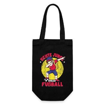 Echte Jungs Spielen Fußball - Geschenkbeutel für Flaschen - Schwarz - Vorne