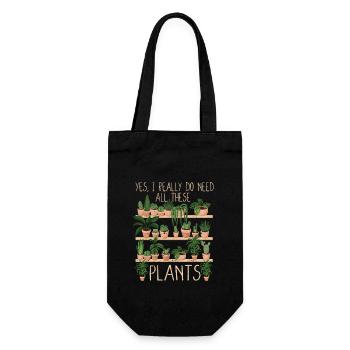 Yes, I really need all these plants Funny - Gift Bag for Bottles - black - Front