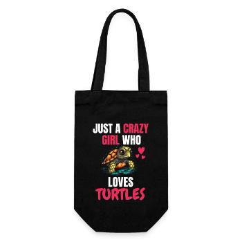 Crazy Girl Ocean Animal Gift Turtle - Gift Bag for Bottles - black - Front