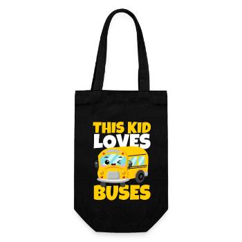 Cet enfant aime les bus Anniversaire Yellow School Bus - Sac à bouteille - noir - Devant
