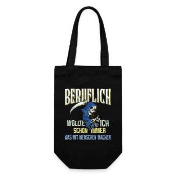 Bestatter - Beruf und Arbeit - Geschenkbeutel für Flaschen - Schwarz - Vorne