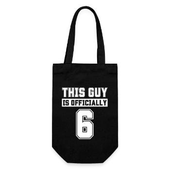 This Guy Is Officially 6 Years Old Celebrate 6th - Gift Bag for Bottles - black - Front