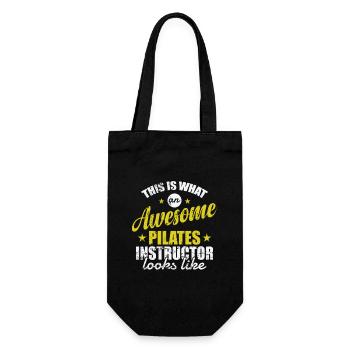 That is an Awesome Pilates Instructor - Geschenkbeutel für Flaschen - Schwarz - Vorne