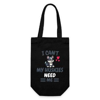I can't dog lovers dog gift husky - Gift Bag for Bottles - black - Front