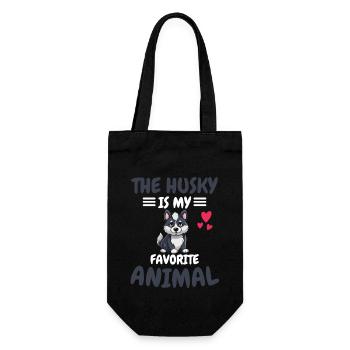 Lieblingstier Hundeliebhaber Tier Geschenk Husky - Geschenkbeutel für Flaschen - Schwarz - Vorne