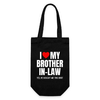 I Love My Brother In-Law Funny Favorite For Sister - Gift Bag for Bottles - black - Front