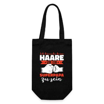 Papa Sprüche Humor Glatze - Geschenkbeutel für Flaschen - Schwarz - Vorne