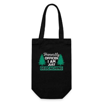 Ehrlich gesagt Officer Ich bin nur Geocaching Lust - Geschenkbeutel für Flaschen - Schwarz - Vorne