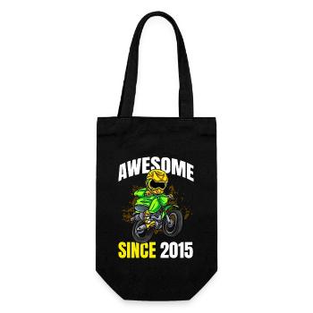 Génial depuis 2015 - 8ème anniversaire de Dirt Bike Rider - Sac à bouteille - noir - Devant