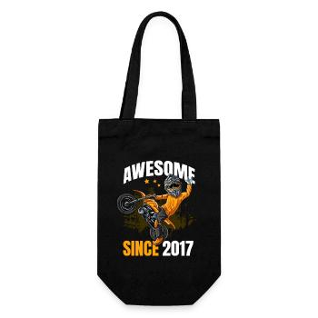 Genial seit 2017 – 6. Geburtstag des Motocross-Fahrers - Geschenkbeutel für Flaschen - Schwarz - Vorne
