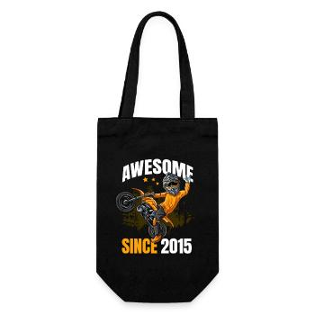 Genial seit 2015 – 8. Geburtstag des Motocross-Fahrers - Geschenkbeutel für Flaschen - Schwarz - Vorne
