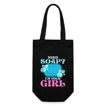 Besoin de savon? Je suis ta fille savonneuse fabrication de savon - Sac à bouteille - noir - Devant