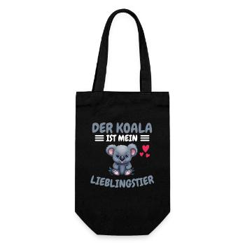 Lieblingstier Zoo Tier Geschenk Australien Koala - Geschenkbeutel für Flaschen - Schwarz - Vorne
