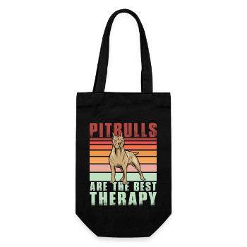 Les pitbulls sont la meilleure thérapie - Sac à bouteille - noir - Devant